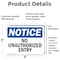 Signmission No Unauthorized Entry OSHA Notice Sign, Vinyl Decal, 5in W x 3.5in L, 2PK OS-2PACK-NS-D-35-L-15021 - alternate 2